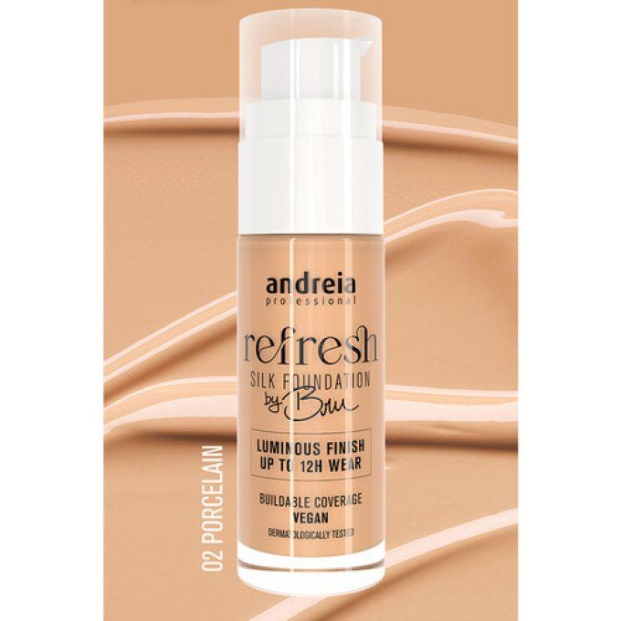 Refresh Silk Foundation by Bru - 02 Porcelain - Andreia