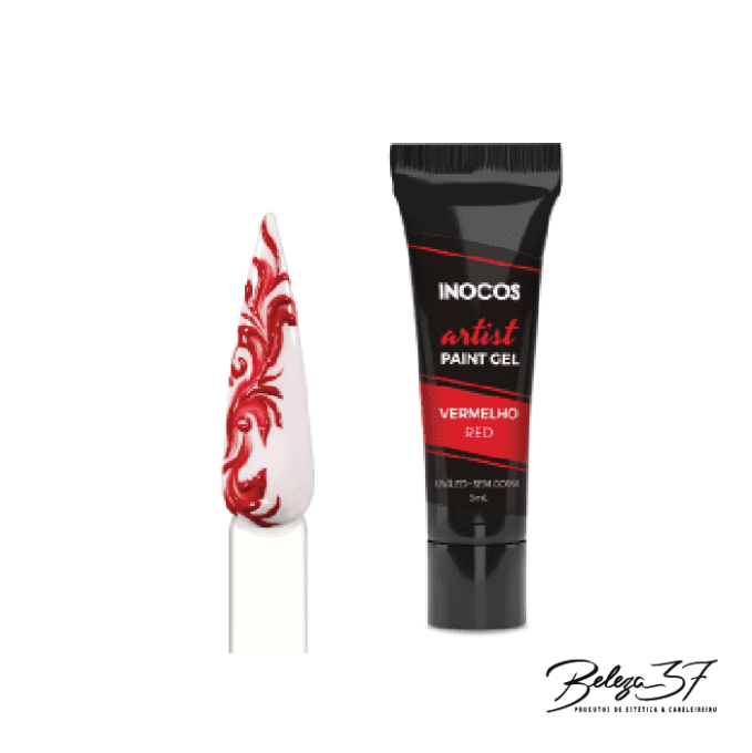 INOCOS PAINT GEL NAIL ART ROUGE NEON