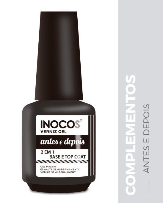 Top coat Antes e Depois 2en1 base top coat inocos
