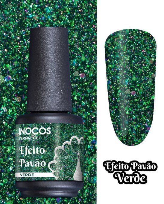 Gelish Inocos Efeito pavao Verde 