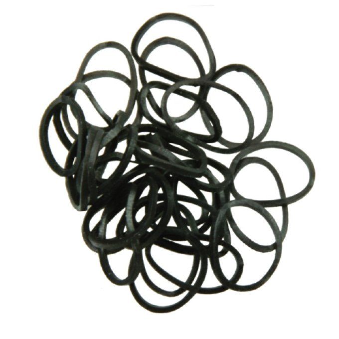 Elastique en caoutchouc noir - 40PCS