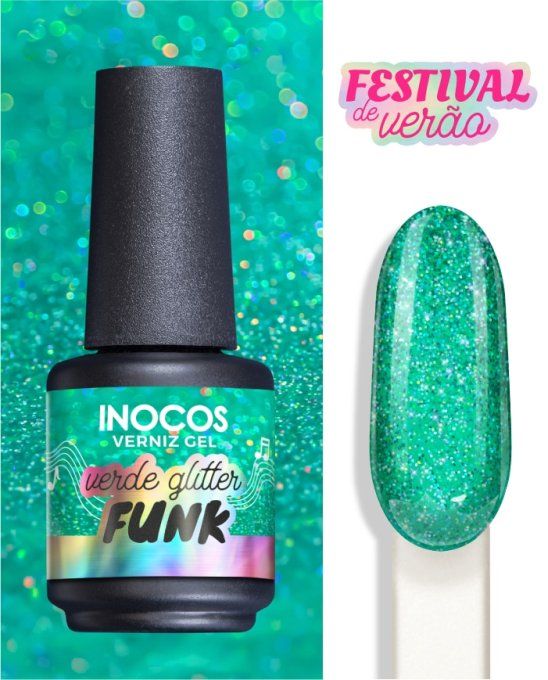 Gelish Inocos Verde Glitter FUNK