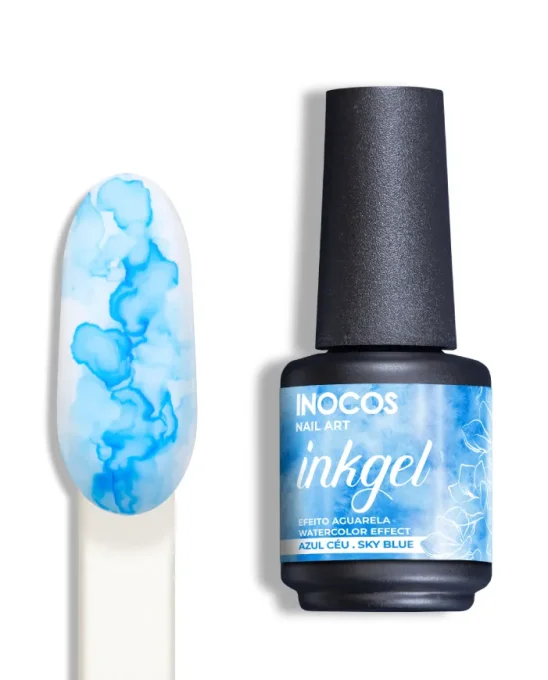 INOCOS INK GEL BLEU CIEL AQUARELLE NAIL ART