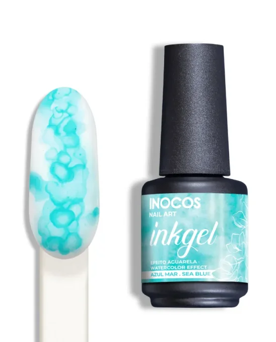 INOCOS INK GEL BLEU MER AQUARELLE NAIL ART