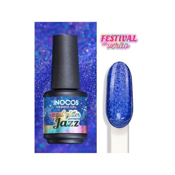Gelish Inocos  Azul Glitter JAZZ