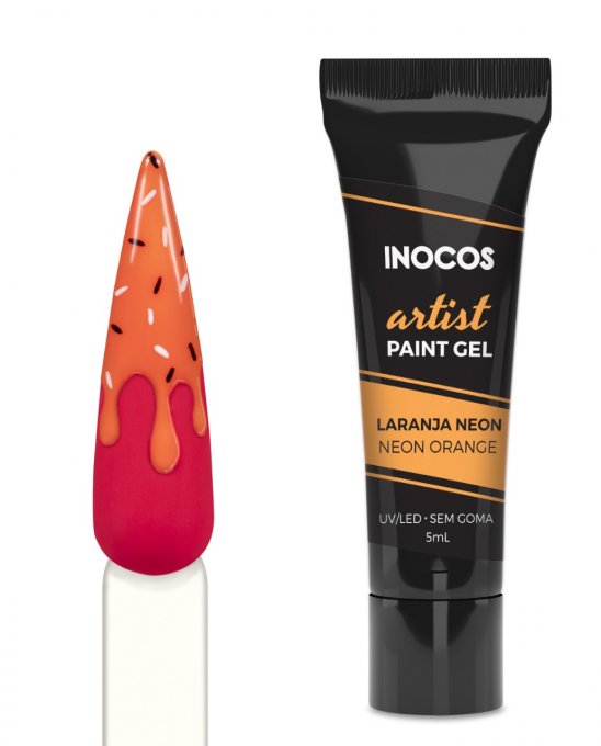 PAINT GEL NAIL ART ORANGE NEON