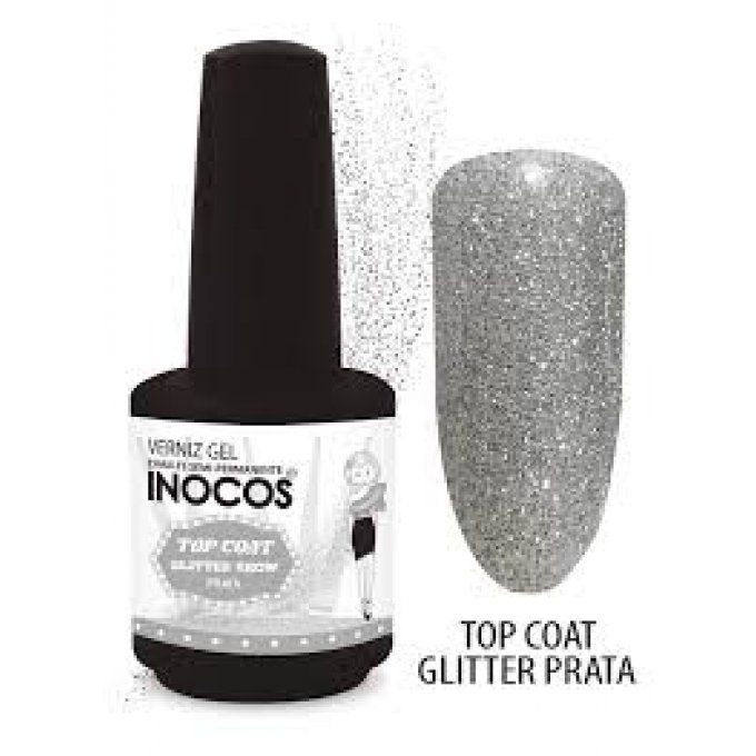 Top coat glitter argenté