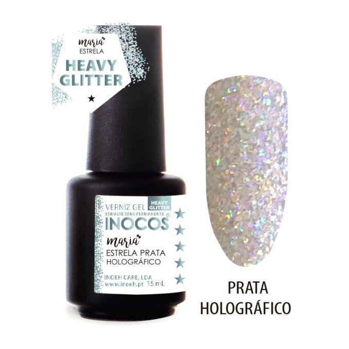 Gelish Inocos Estrela prata holografico
