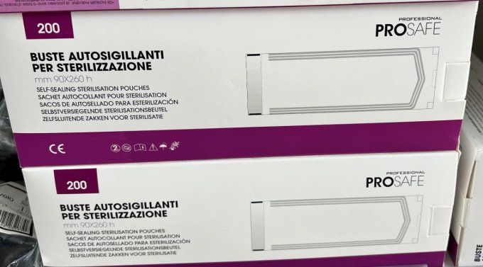 Sachet autocollant pour sterilisation mm90X260h 200PCS