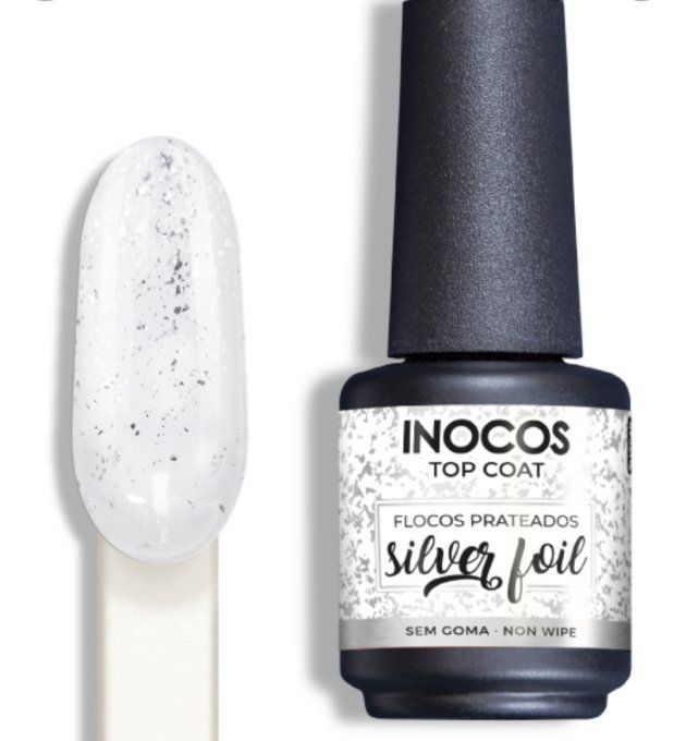 INOCOS TOP COAT SILVER FOIL 15ML PÉPITES D’ARGENT