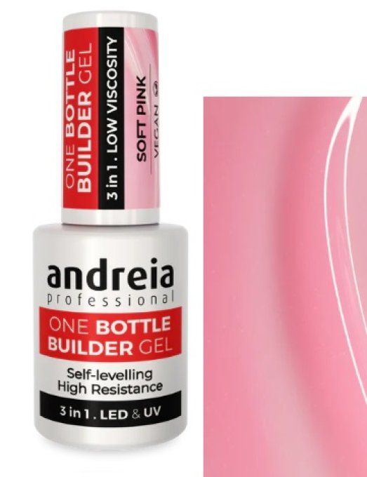 One Bottle Builder Gel 3 in 1 - Soft Pink - Andreia