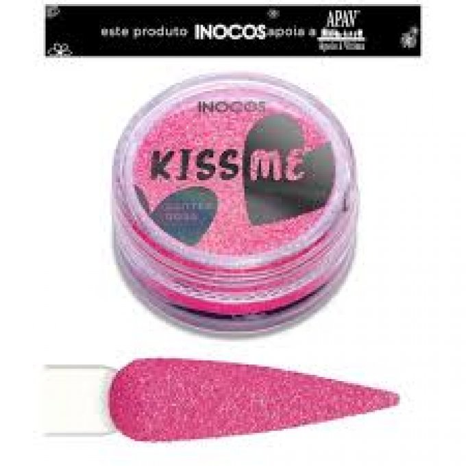 Poudre GLITTER ROSE NÉON KISS ME , INOCOS 3G